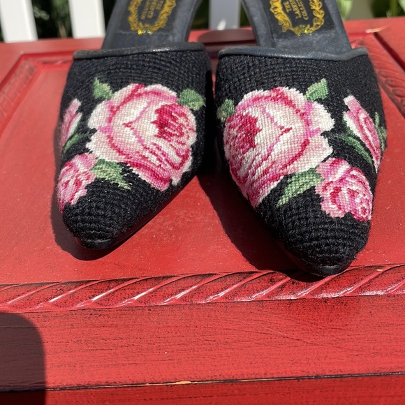 The Larkspur Collection Needlepoint Mules Shoes - Picture 6 of 7